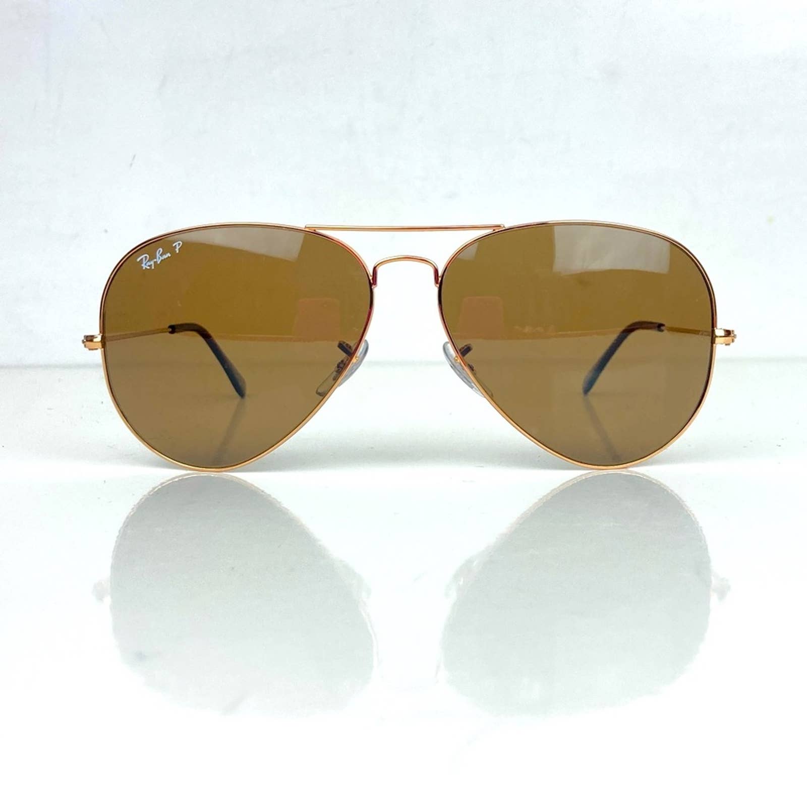 Ray-Ban Classic Polarized Aviator Sunglasses In Gold/Brown